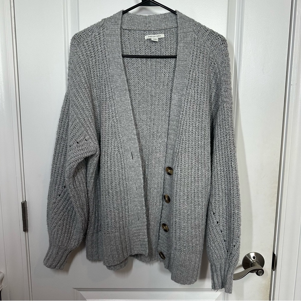 American Eagle Medium Gray Cardigan